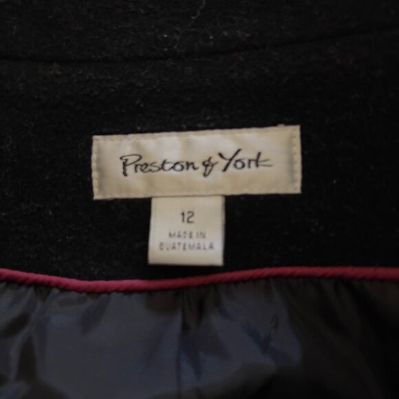 Preston & York Wool Trench Coat with Hot Pink Lining Trim NWOT sz 12 - Picture 5 of 9